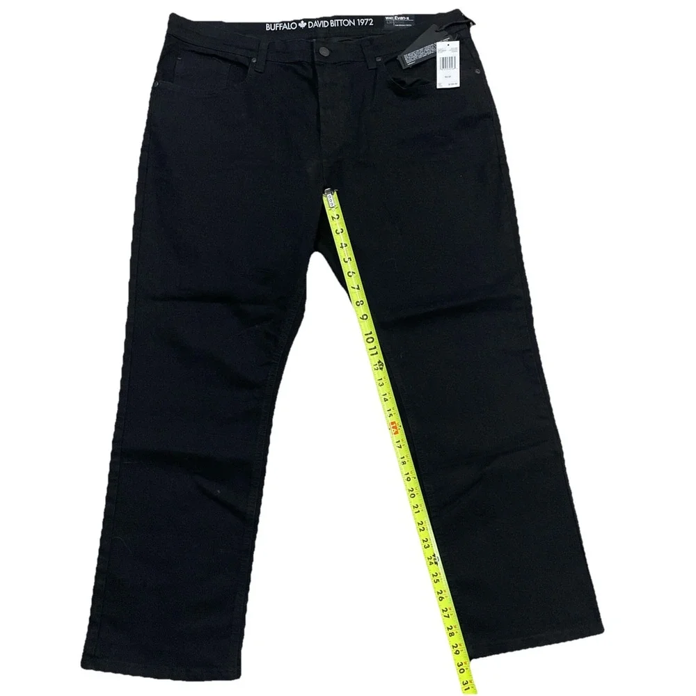 Buffalo David Bitton Men Black Denim Jeans 40x30 Evan-x‎ Slim Straight  NWT